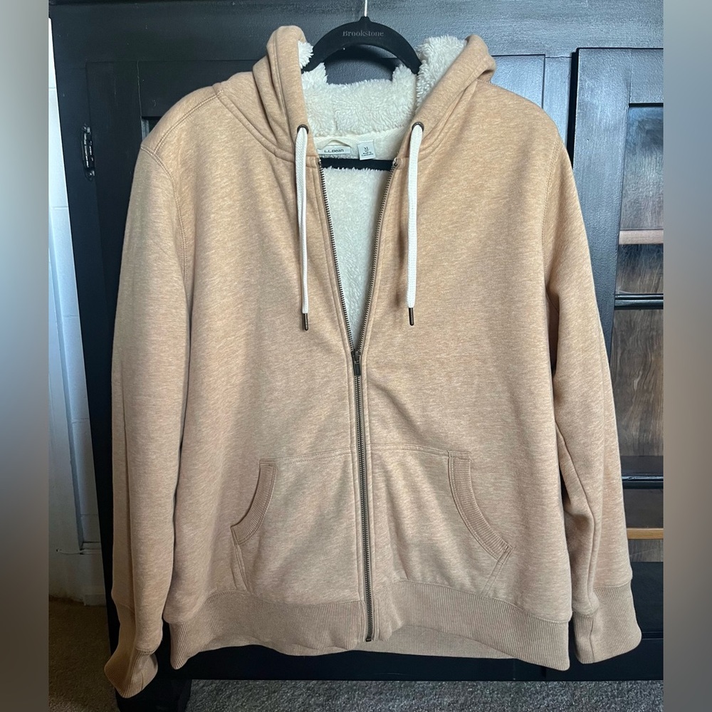 L.L. Bean Sherpa Lined Hoodie 1912 Zip Up Sweatshirt XL